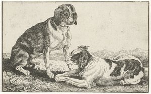 Two Resting Dogs by Jan van den Hecke