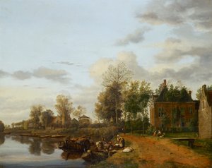Country House on the Vliet near Delft by Jan van der Heyden