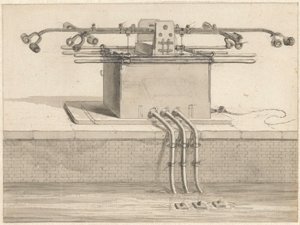 Double Suction Pump for the Hose Fire Engine by Jan van der Heyden