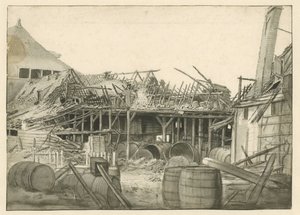 Remains of a Burned-Out Warehouse by Jan van der Heyden