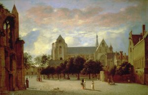 View of the Grote Kerk at Veere from the South by Jan van der Heyden