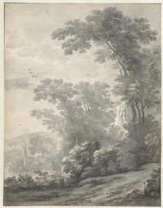 Mountain Landscape with Trees near a River by Jan van der Meer (II)