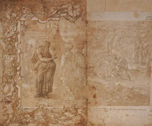 Drawing for a Tapestry with the Story of Ulysses and Diomedes by Jan van der Straet