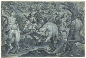 Elephant Hunt by Jan van der Straet