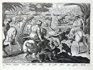 Moors on Horseback Hunting Ostriches, plate 62, illustration from 