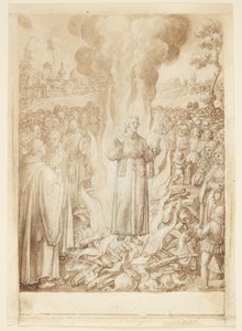 The Story of St. Giovanni Alberti Fiorentino. Abbot Petrus Proves by Fire Trial that the Bishop of Florence is a Heretic and Simonist by Jan van der Straet