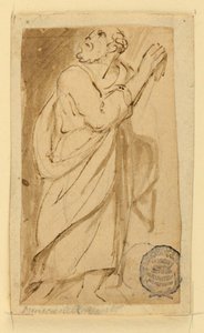 Page of a Drawing Book; Elderly Man in Classical Attire