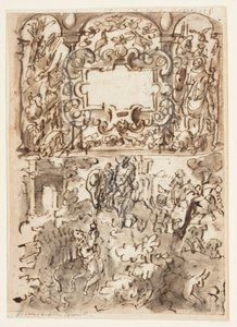 Page of a Sketchbook; Title Page for Engraving Series on Hunting; Accident of a Hunter