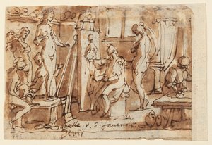 Recto: Zeuxis Painting Helen; Verso: Ecce Homo by Jan van der Straet, called Stradanus