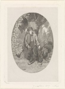 Man by a Tree in a Forest