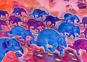 Elephants, 1998 by Jane Tattersfield