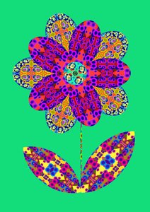 Flower Cutout on Green