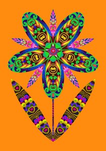 Flower Cutout on Orange