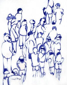 Crowd in Blue by Janel Bragg