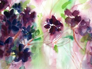 Purple Watercolor Blooms