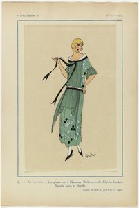 Very Parisian, 1923, No 6: 2.- In the Garden. / The Pleats are in Honor... by Janik