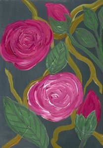 Lush Pink Roses by Janine Brewster