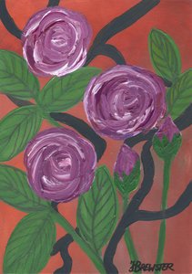 Purple Roses Bloom by Janine Brewster