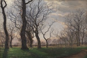 At the Edge of an Oak Forest on an Early Spring Morning by Janus La Cour