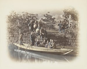 A boat at the riverbank, Japan