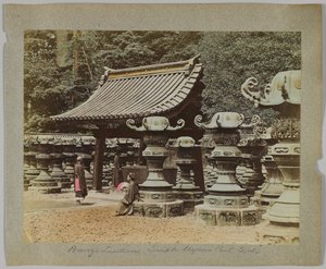 Bronze Lanterns outside the Temple at Uyeno Park, Tokyo, Japan by Japanese Photographer