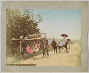 Jinrikisha & Kago, Travelling Chair, Japan by Japanese Photographer