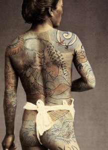 Man with Traditional Japanese Irezumi Tattoo, c.1880