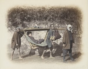 Woman carried in a kago