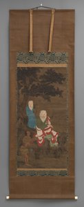 Buddhist Painting of 3 Figures, early 18th century