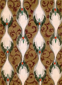 Cranes Flying in an Abstract Pattern