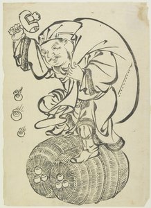 Daikoku God Dancing on Rice Bales, mid to late 18th century by Japanese School