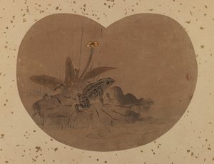 Fan painting of a frog (verso) by Japanese School