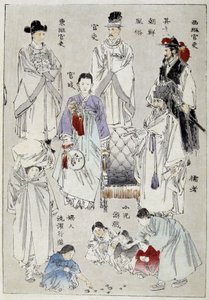 Korea: traditional costumes of the nobles by Japanese School