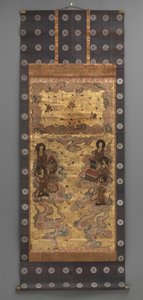 Mural Painting: Descent of Twenty-Five Bodhisattvas, 18th Century by Japanese School