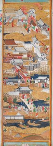 Osakazu Byobu - Japanese eight-panel folding screen by Japanese School