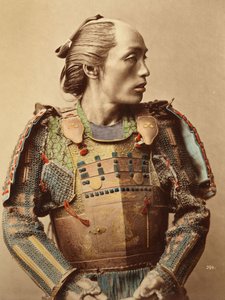 Portrait of a Samurai of Old Japan Armed with Full Body Armour, 1890 by Japanese School