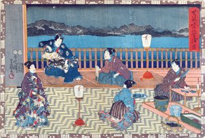 Preparing fish by Japanese School