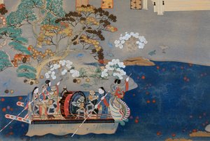 Rowing Boat, illustration for Eiga Monogatari (Story of Splendor) by Japanese School