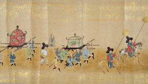 Sixth Korean Embassy to Japan in Meireki 1 at the time of Tokugawa Ietsunas succession in 1651, possibly by Kano Masunobu (1625-94) (detail)