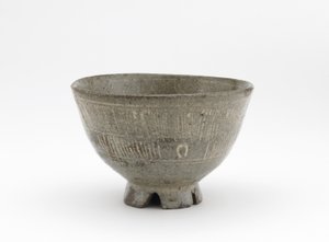 Tea bowl in mishima style by Japanese School