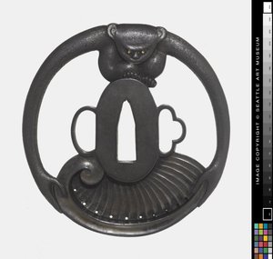 Tsuba: Monkey Holding Shell