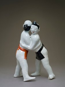 Wrestlers, Japanese, probably 17th century