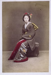 Young Girl in a Kimono, c.1860-70 by Japanese School