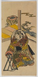 Young Woman Kneeling beside a Mirror, Edo period, 1720s by Japanese School