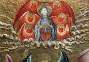 God the Father surrounded by angels, altarpiece from Verdu