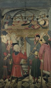 Exorcism of a Possessed Man Beneath the Tomb of St. Vincent of Saragossa by Jaume Huguet
