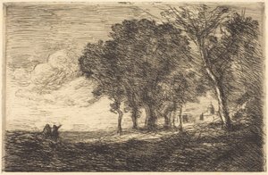 Italian Landscape by Jean-Baptiste-Camille Corot