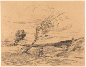 The Gust of Wind by Jean-Baptiste-Camille Corot