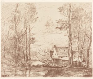 The Mill of Cuincy, near Douai by Jean-Baptiste-Camille Corot