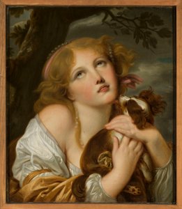 Girl with a Dog in Her Arms by Jean-Baptiste Greuze